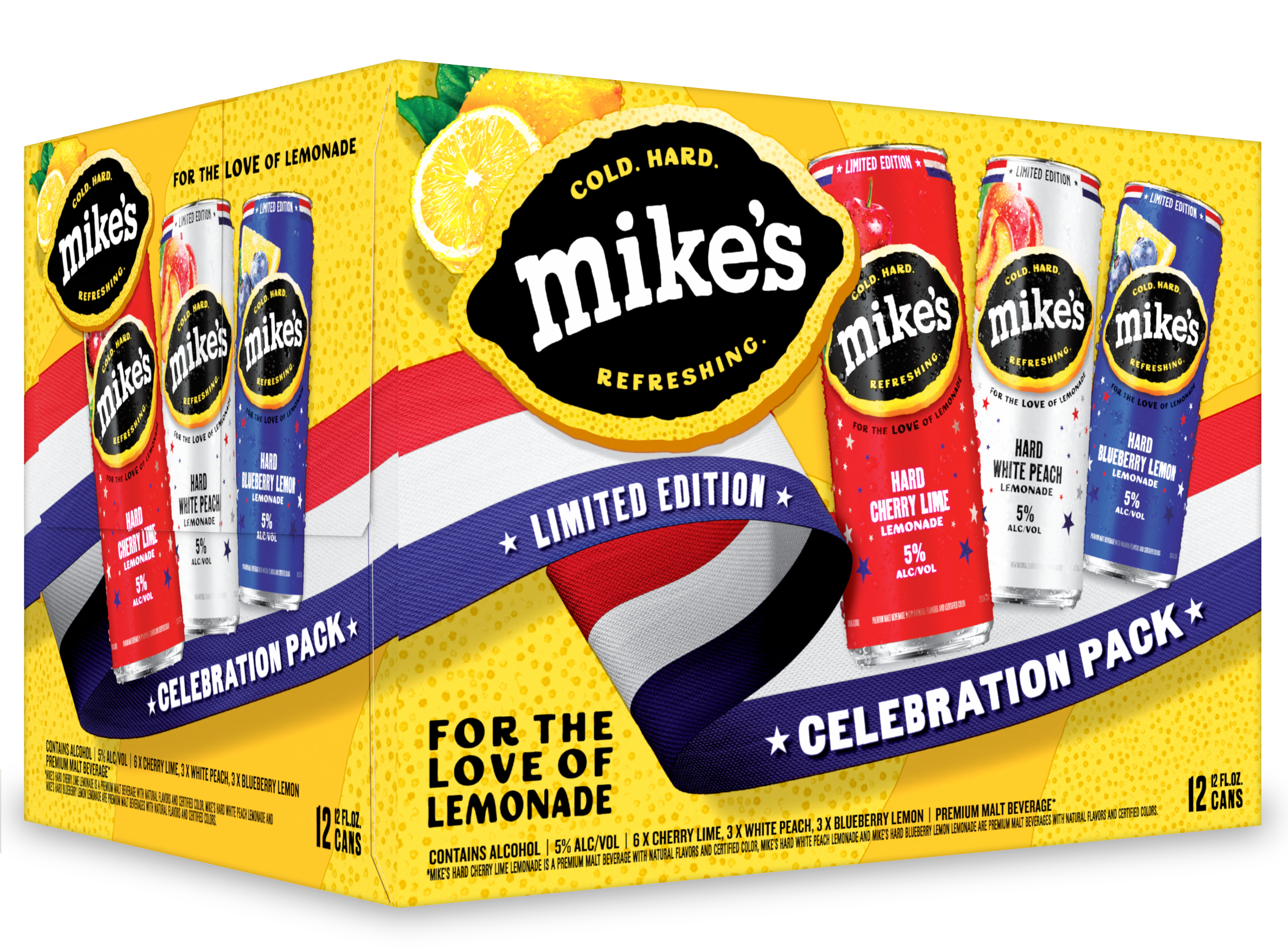 Mikes Hard 6pk Lemonade Angled Front